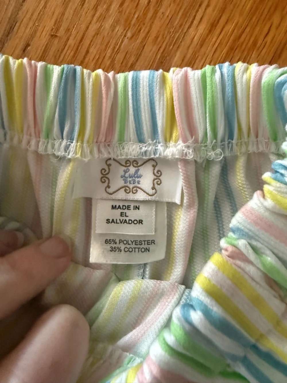 Lulu Bebe Pastel Striped Elastic Waist Shorts